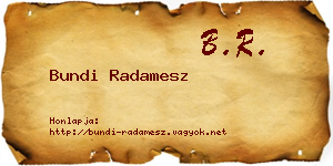 Bundi Radamesz névjegykártya